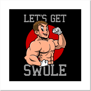 Let's Get Swole Funny Gym Workout Training Fitness Swole Cartoon Posters and Art